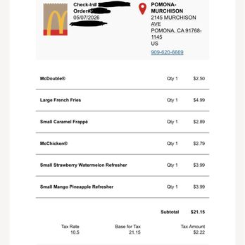 McDonald’s - Prices on the app for drive thru pick up - Fast Food Near Me - Pomona, California McDonald’s - Prices on the app for drive thru pick up - Fast Food Near Me - Pomona, California