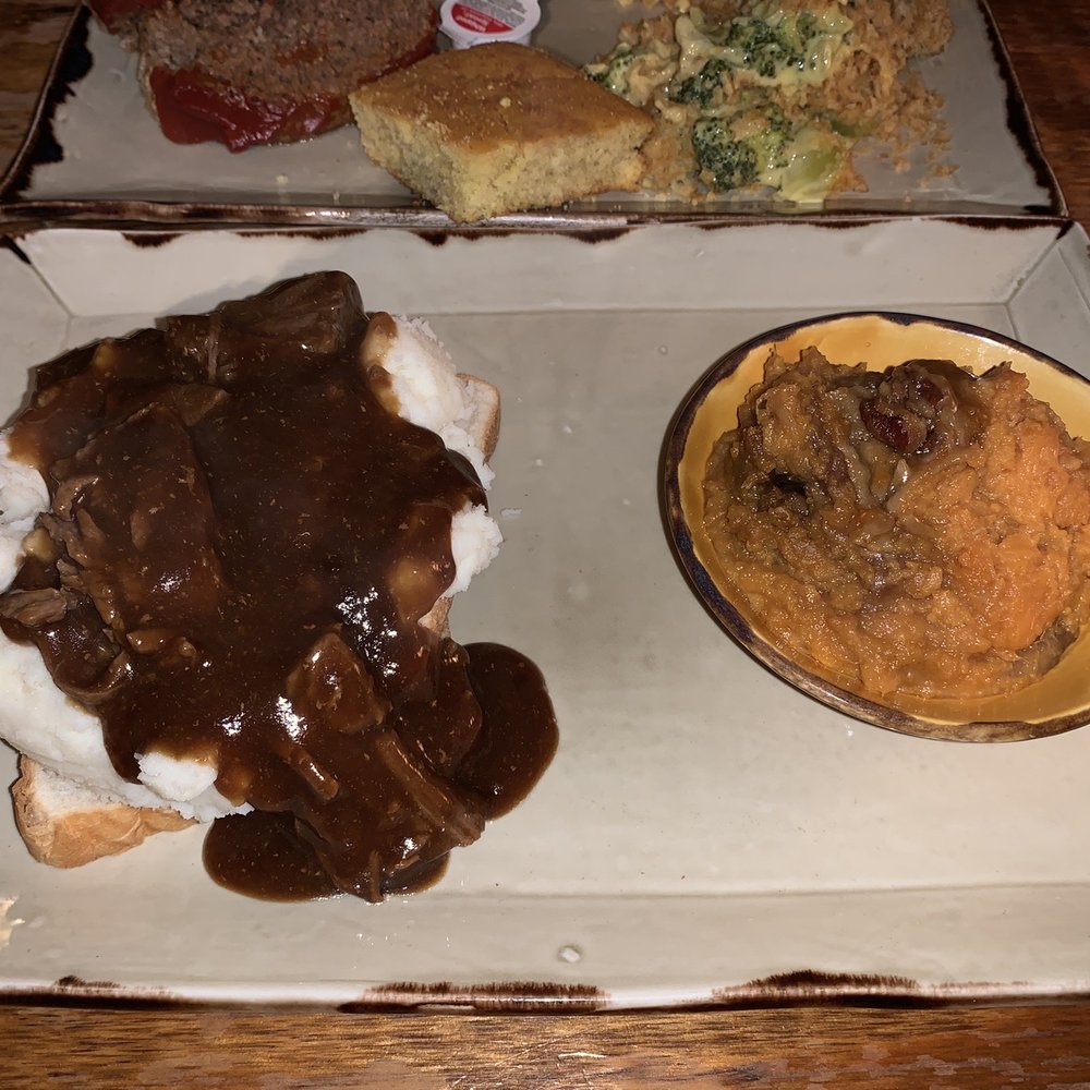 Back Home Restaurant - Open Faced Roast Beef Side: sweet potato casserole - Comfort Food Near Me - Elizabethtown, Kentucky Back Home Restaurant - Open Faced Roast Beef Side: sweet potato casserole - Comfort Food Near Me - Elizabethtown, Kentucky