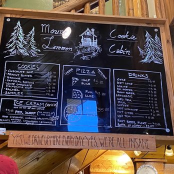 Mt Lemmon Cookie Cabin - Menu as of 6/11/2023 - Pizza Near Me - Mount Lemmon, Arizona
