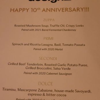 Two Sisters Vineyards - 4 course meal menu - Wine Tours Near Me - Niagara-on-the-Lake, Ontario