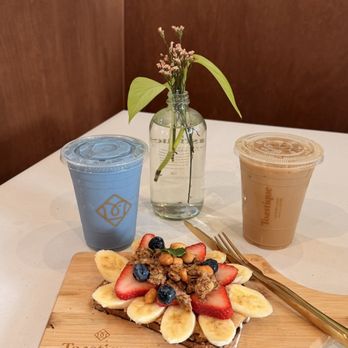 Toastique - Blue Mystique Smoothie, Iced Vanilla Latte, PB Crunch Toast - Breakfast & Brunch Near Me - San Jose, California Toastique - Blue Mystique Smoothie, Iced Vanilla Latte, PB Crunch Toast - Breakfast & Brunch Near Me - San Jose, California