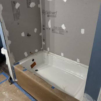 Dede Construction - Dj put the tub in and then got the walls ready for tiling - General Contractors Near Me - Phelps, New York