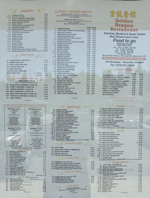 Menu photo 1 Golden Dragon Restaurant Placerville, CA Menu photo 1 Golden Dragon Restaurant Placerville, CA