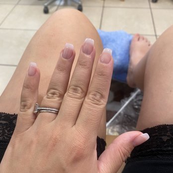 Nina Nails - New acrylic set with light pink clear polish - Nail Salons Near Me - Albuquerque, New Mexico