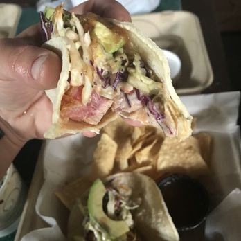 Hennessey's Tavern - Ahi street tacos. Could have used a wasabi kick or something but fresh and tasty and a good piece of fish for the two tacos and the price. - Pubs Near Me - Dana Point, California