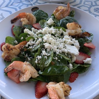Acropolis Greek Taverna - Strawberry fields salad with blackened shrimp - Greek Near Me - Riverview, Florida