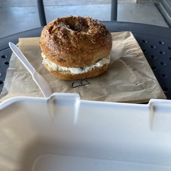 Bagelfeld’s - onion bagel with shallot cream cheese - Bagels Near Me - Tempe, Arizona