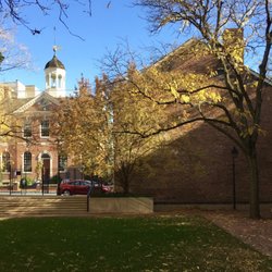 Delaware Historical Society - Small square with several historic buildings across N Market St from the main museum building.