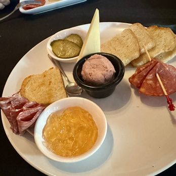 Salmon n' Bannock - A half eaten 3 game charcuterie board - Canadian (New) Near Me - Vancouver, British Columbia