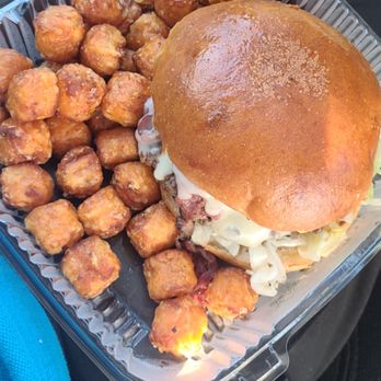Hawg Dawgs - Pastrami burger and sweet potato tots! - Hot Dogs Near Me - Valley Springs, California Hawg Dawgs - Pastrami burger and sweet potato tots! - Hot Dogs Near Me - Valley Springs, California