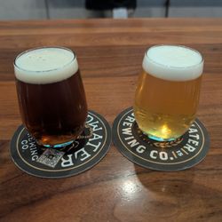 Goldwater Brewing - Spicegeist on the left. Birthday Suit on the right