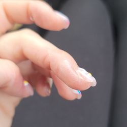 Excess products on my fingers and puffy flower