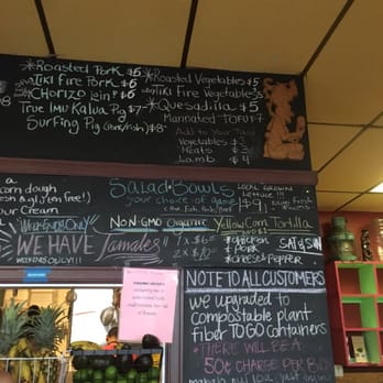 Tiki Tacos - Menu. Local ingredients **tamales only on weekends** - Mexican Near Me - Kapaa, Hawaii Tiki Tacos - Menu. Local ingredients **tamales only on weekends** - Mexican Near Me - Kapaa, Hawaii
