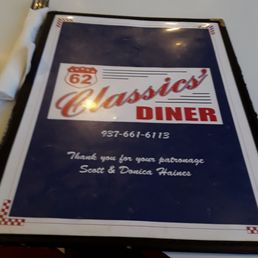 Front of the menu. Front of the menu.