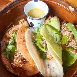 Dulcinea - Tacos de camarón con amaranto. Wooow