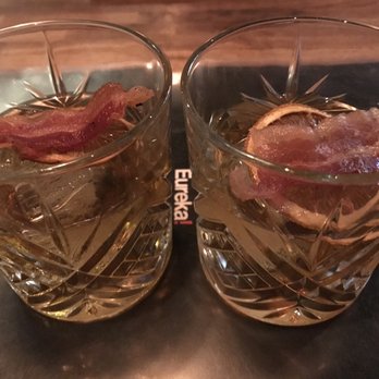 Eureka! - Tipsy Pig Old Fashioned: well made, however it came with a small (1-1/2 inch long), piece of regular bacon. - American Near Me - Indian Wells, California Eureka! - Tipsy Pig Old Fashioned: well made, however it came with a small (1-1/2 inch long), piece of regular bacon. - American Near Me - Indian Wells, California