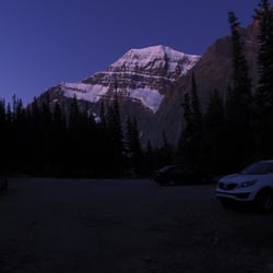 Mt. Edith Cavell Wilderness Hostel - View from hostel (taken early morning)