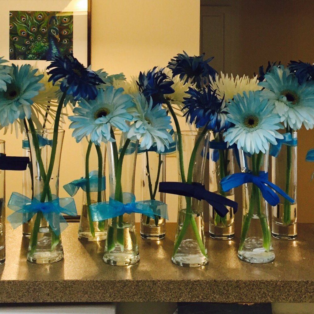 Bartlett Flowers & Gifts - Dark and light blue tinted Gerber daisies! - Florists Near Me - Roseville, California