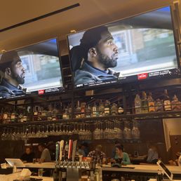 Beers on tap, TV's and top shelf drinks.