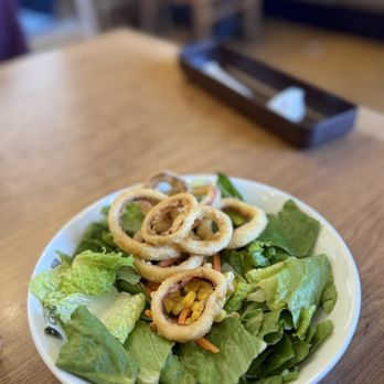 Curry House Coco Ichibanya - Green salad with fried squid - Japanese Curry Near Me - San Diego, California