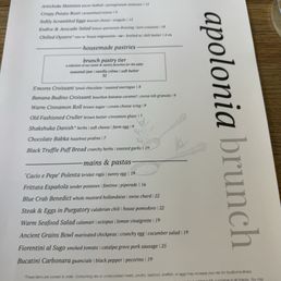Brunch menu. 10-3 PM every weekday