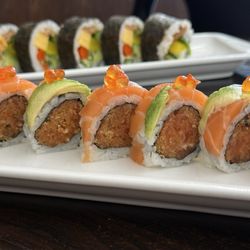 Futo Maki Roll (back), Salmon Lover Roll (front)