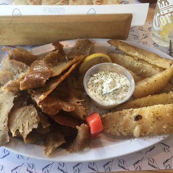 Gyro World - Beef lamb platter with lemon potato wedges - Greek Near Me - Flushing, New York Gyro World - Beef lamb platter with lemon potato wedges - Greek Near Me - Flushing, New York