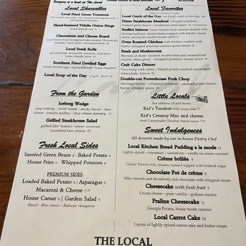 The Local on 17 - Menu page 1 - Steakhouses Near Me - Richmond Hill, Georgia