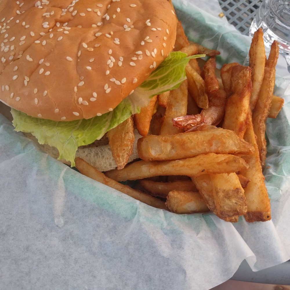 The Cypress Grill - Bacon cheeseburger with a little hidden shrimp in the fries - New American Near Me - Cordele, Georgia The Cypress Grill - Bacon cheeseburger with a little hidden shrimp in the fries - New American Near Me - Cordele, Georgia