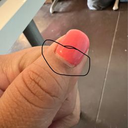 Poorly done dip manicure. This was the day of
