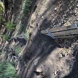 San Ysidro Falls Trail - Part of washed out trail
