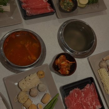 Spring Shabu-Shabu - dashi broth and spicy kimchi broth - Japanese Near Me - Flushing, New York Spring Shabu-Shabu - dashi broth and spicy kimchi broth - Japanese Near Me - Flushing, New York