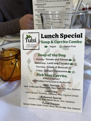 Menu photo 3 Tulsi Santa Fe, NM