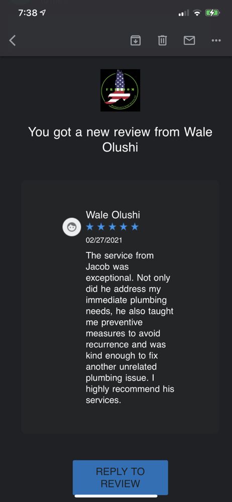 Slide of Freedom Plumbing Heating and Sewer Service