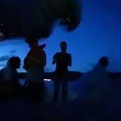 Bio Island Puerto Rico - Nightfall and the tarp being thrown from one boat to another