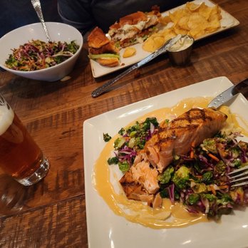 Torch Lake Cafe - Salmon and brussel sprouts salad. Yum! - Pizza Near Me - Central Lake, Michigan