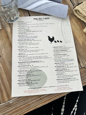 Menu photo 1 Malibu Farm Restaurant Malibu, CA Menu photo 1 Malibu Farm Restaurant Malibu, CA