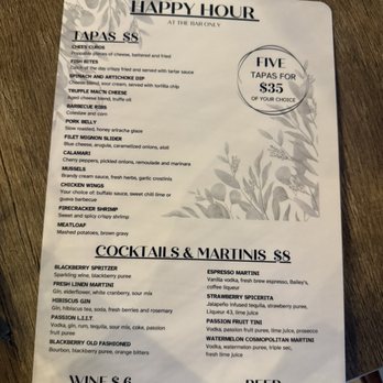 American Tapas Bar - menu - New American Near Me - Fort Lauderdale, Florida