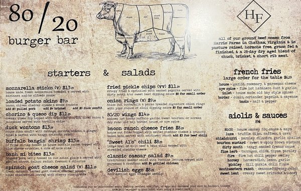Menu photo 8 80/20 Burger Bar Norfolk, VA