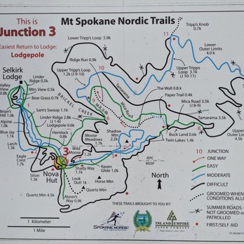 Mount Spokane State Park - Nordic Trails Map - Parks Near Me - Mead, Washington