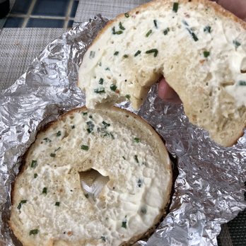 Bagel Me! - Toasted everything with chive cream cheese - Bagels Near Me - Orange, California Bagel Me! - Toasted everything with chive cream cheese - Bagels Near Me - Orange, California