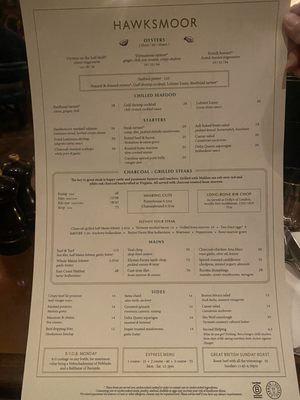 Menu photo 4 Hawksmoor New York, NY Menu photo 4 Hawksmoor New York, NY