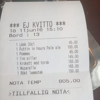 Oaxen Slip - Bill for four small dishes for brunch - Bistros Near Me - Stockholm, Alberta