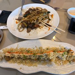 Yaki beef and sushi