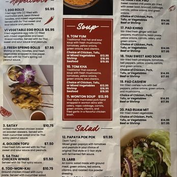 Sa Thai - Menu front page - Salad Near Me - Albuquerque, New Mexico