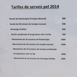 Centre Medic I Institut de Fisioterapia Sant Marti - Tarifas