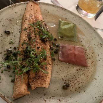 221 South Oak - Trout with Ravioli - New American Near Me - Telluride, Colorado 221 South Oak - Trout with Ravioli - New American Near Me - Telluride, Colorado