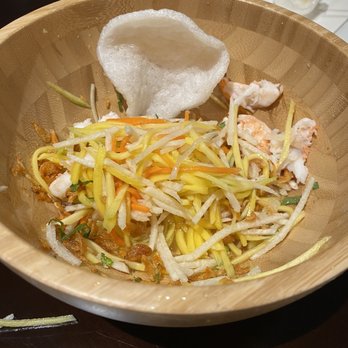 5ive Spice - Fresh cold mango salad with shrimp (already half decimated, sorry!  It was that delicious!) - Vietnamese Near Me - New York, New York