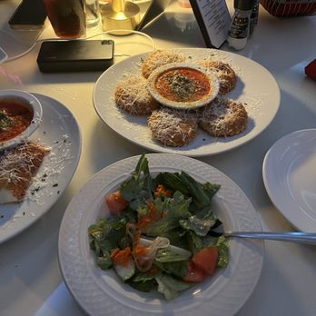 Toscana Italian Kitchen - House Salad with Italian salad dressing and toasted ravioli - Italian Near Me - Myrtle Beach, South Carolina
