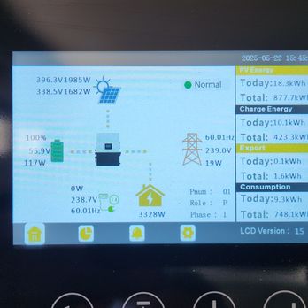 SHS Power - Screen of EG4 12Kpv inverter. - Solar Installation Near Me - Chula Vista, California